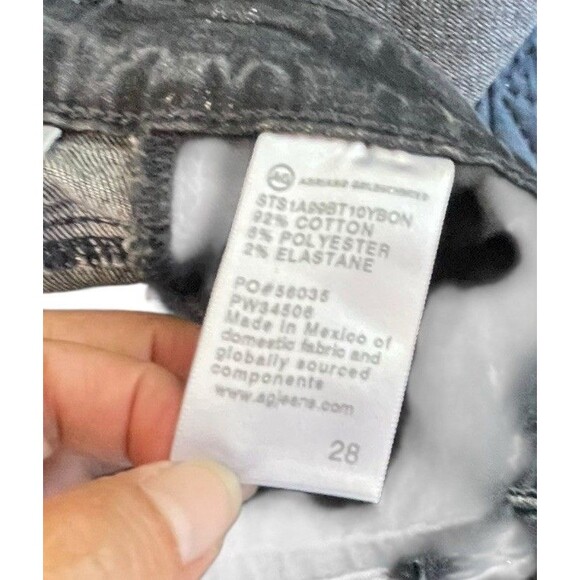 AG Adriano Goldschmied Saige High Rise Straight Jeans Black Size 28 Inseam 26 - Picture 10 of 16